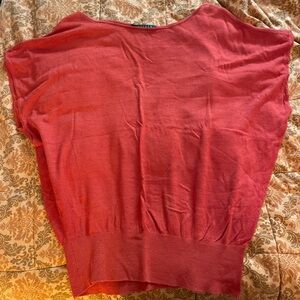 100% SILK Ralph Lauren Vibrant Red Knit Top